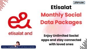 Etisalat Monthly Social Data Package: 20 AED, 35 AED, 50 AED